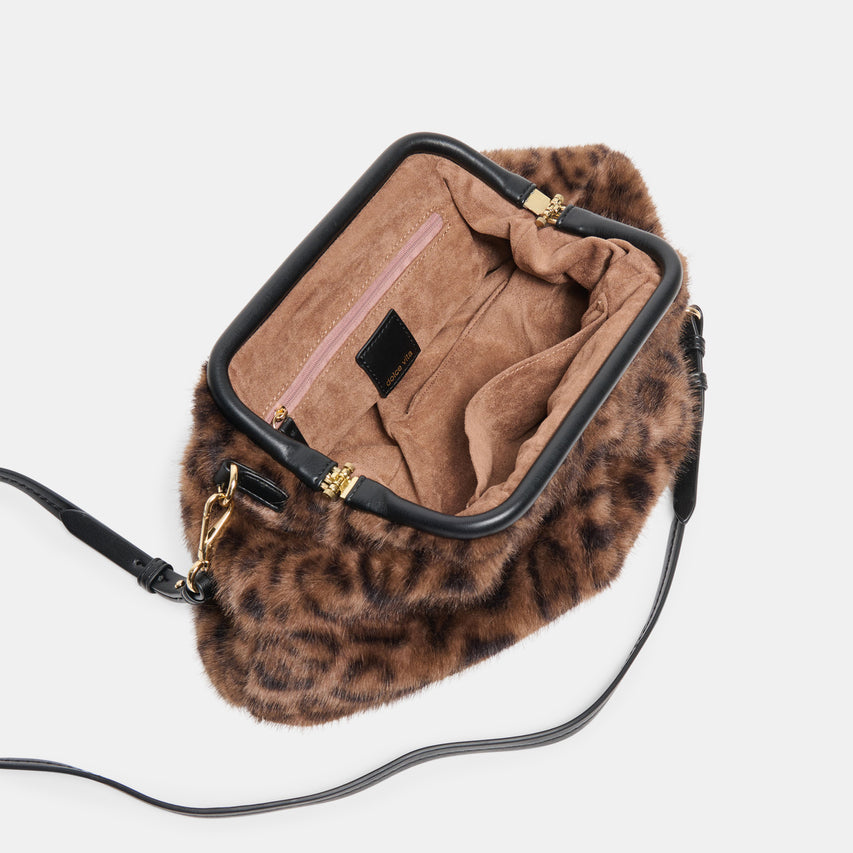 RAMONA CLUTCH LEOPARD PLUSH