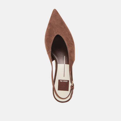 ALENNA HEELS DK BROWN SUEDE