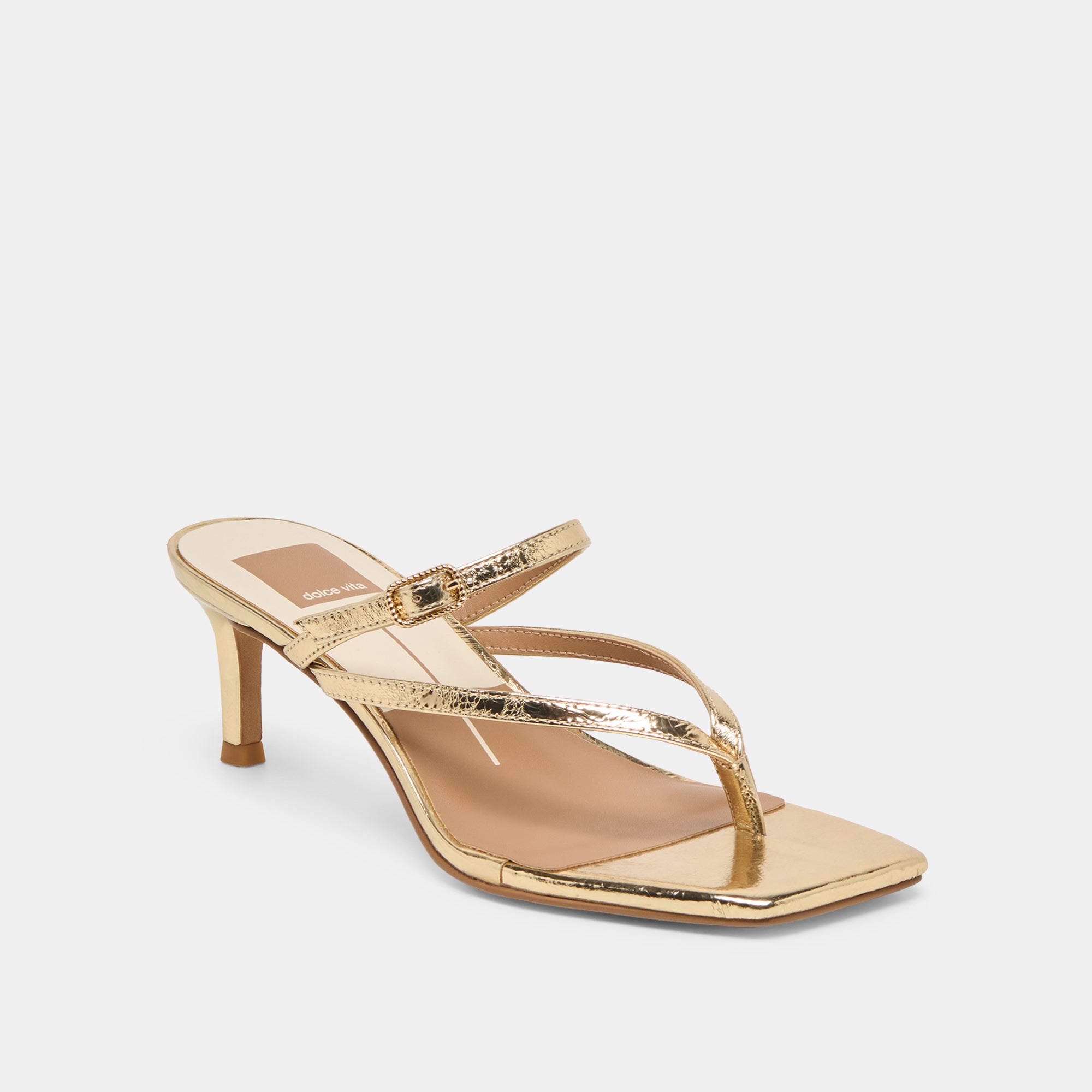 BIAGA HEELS GOLD DISTRESSED LEATHER