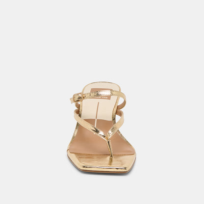 BIAGA HEELS GOLD DISTRESSED LEATHER