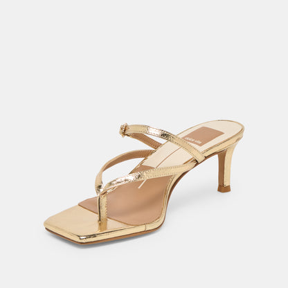 BIAGA HEELS GOLD DISTRESSED LEATHER