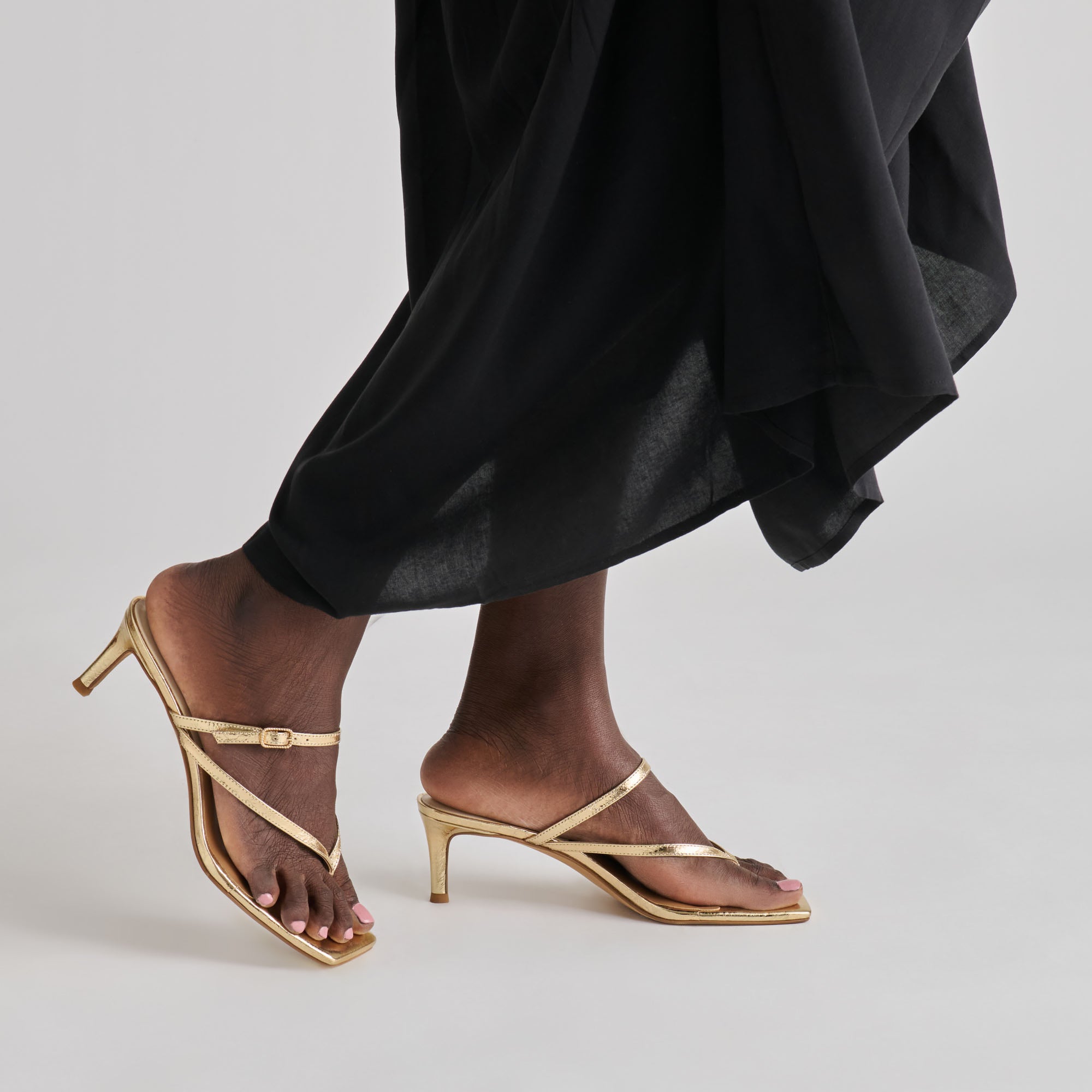 BIAGA HEELS GOLD DISTRESSED LEATHER