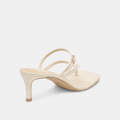 BIAGA HEELS OFF WHITE LEATHER