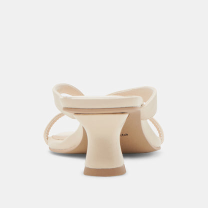 BREVEL WIDE HEELS BONE LEATHER