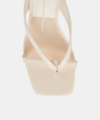 BREVEL WIDE HEELS BONE LEATHER