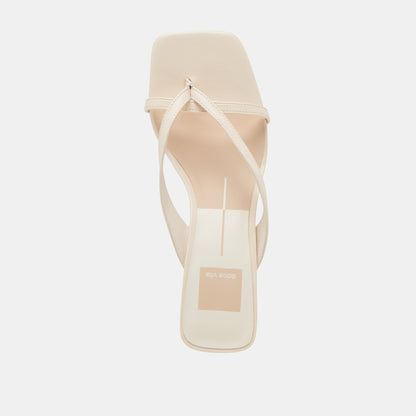 BREVEL WIDE HEELS BONE LEATHER