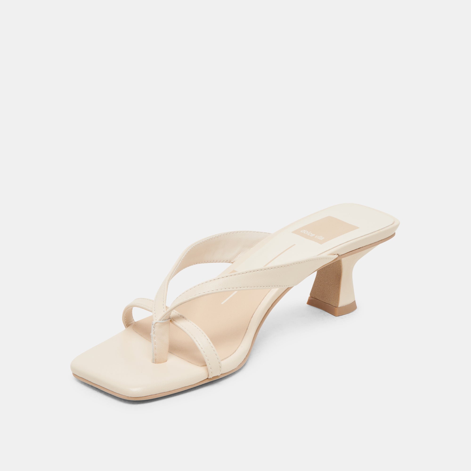 BREVEL WIDE HEELS BONE LEATHER