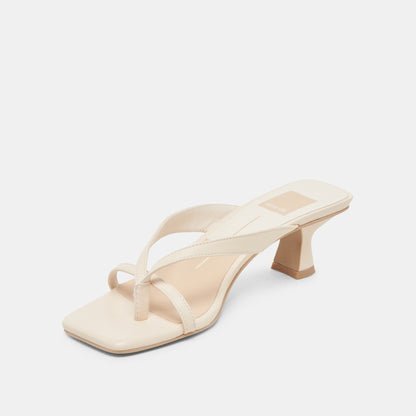 BREVEL WIDE HEELS BONE LEATHER