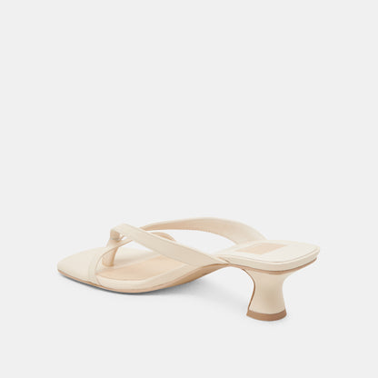 BREVEL WIDE HEELS BONE LEATHER