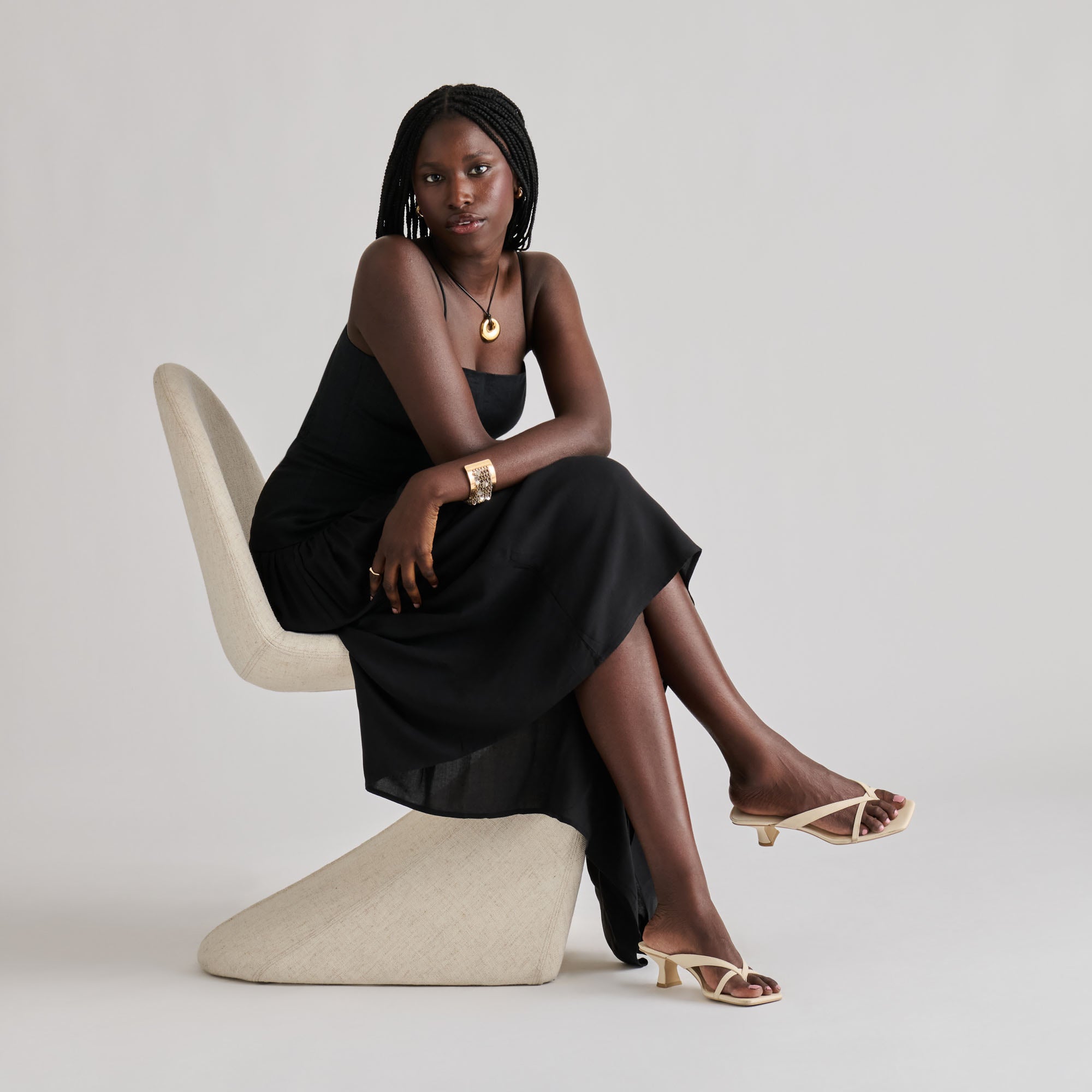 BREVEL HEELS BONE LEATHER