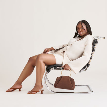 BREVEL HEELS DK BROWN SUEDE