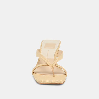 BREVEL HEELS NATURAL RAFFIA