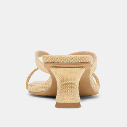 BREVEL HEELS NATURAL RAFFIA