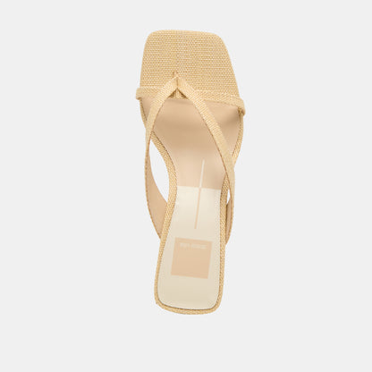 BREVEL HEELS NATURAL RAFFIA
