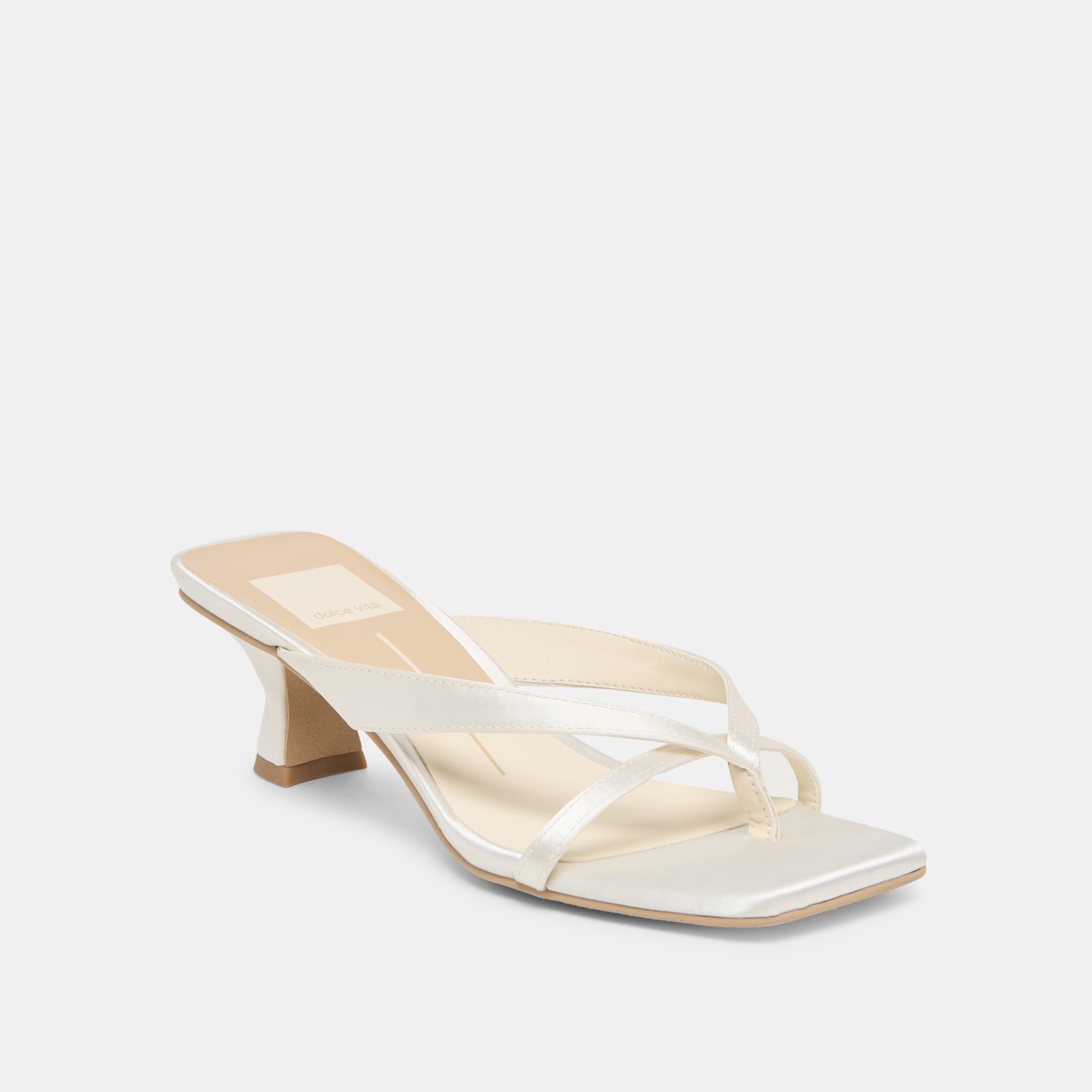 BREVEL WIDE HEELS TRUE WHITE SATIN