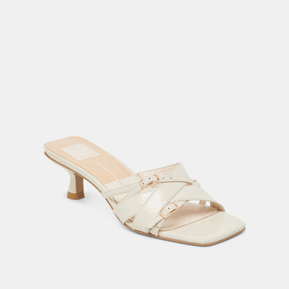 BRYANT HEELS IVORY CRINKLE PATENT