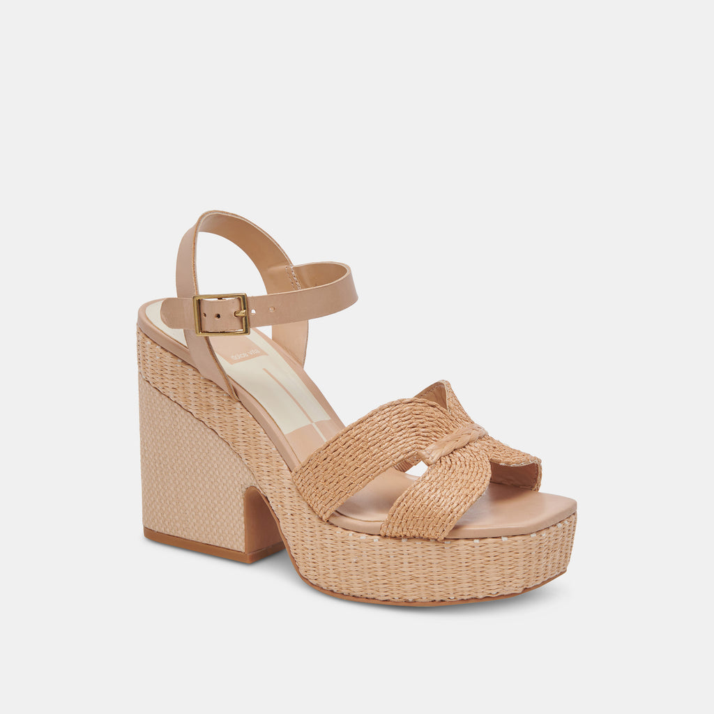 CALE HEELS LT NATURAL RAFFIA â Dolce Vita