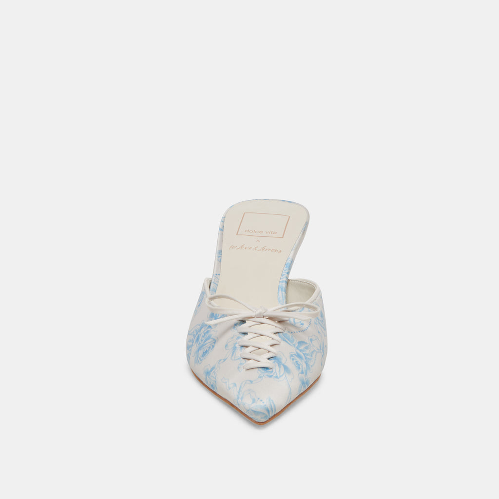 CAMILE HEELS BLUE FLORAL FABRIC - image 6