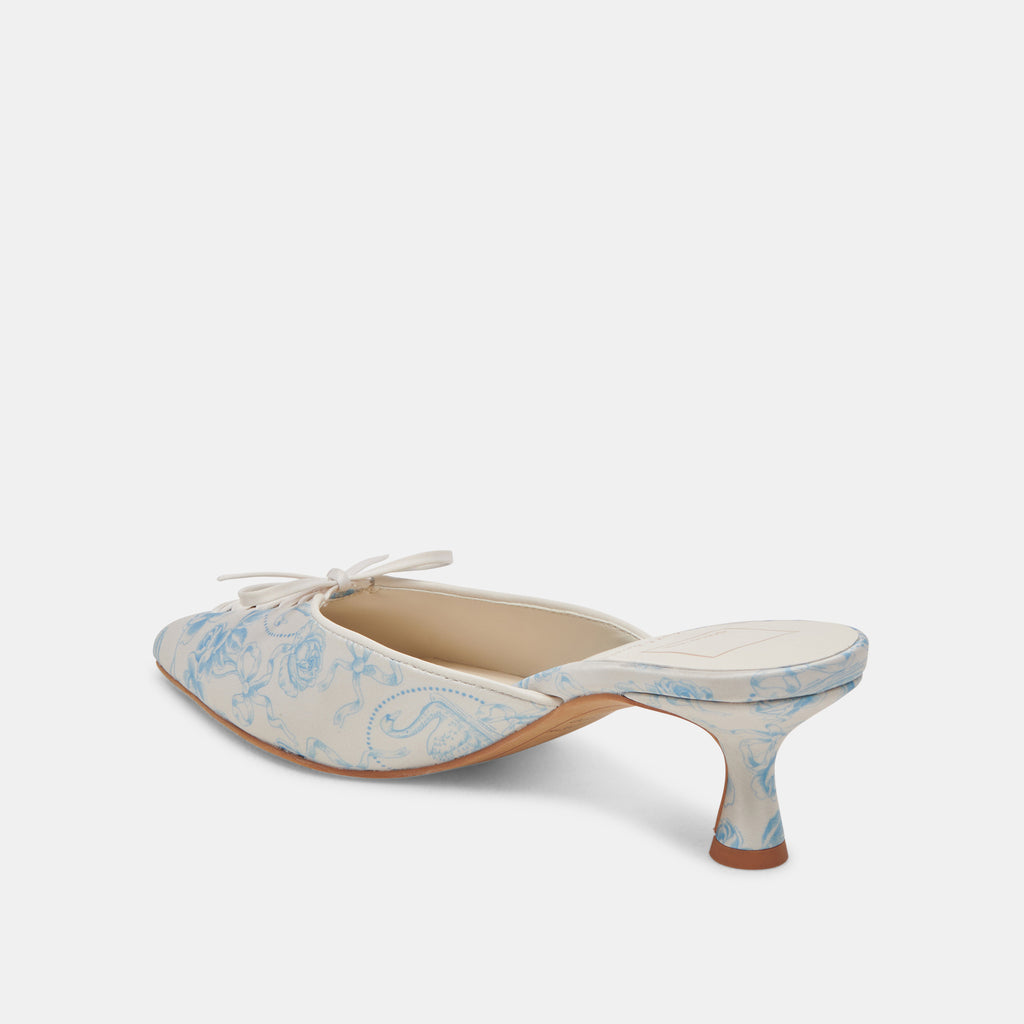CAMILE HEELS BLUE FLORAL FABRIC - image 8