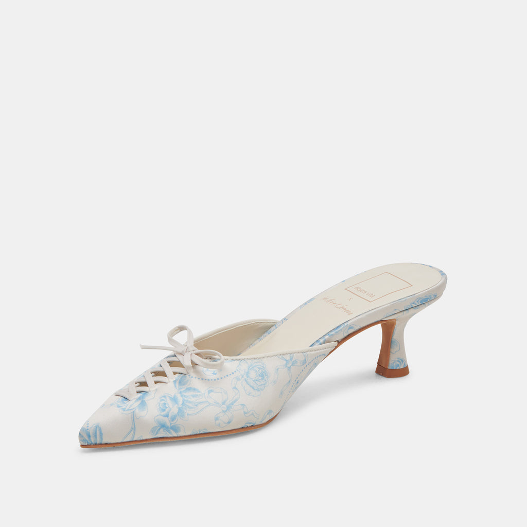 CAMILE HEELS BLUE FLORAL FABRIC - image 7
