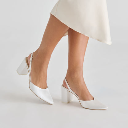 CAREL HIGH HEELS TRUE WHITE SATIN