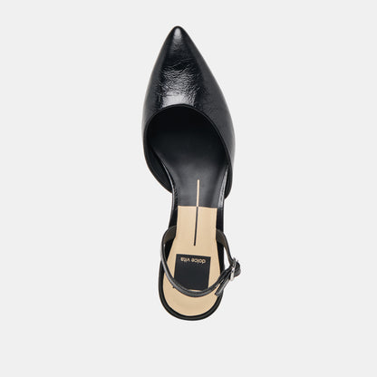 CAREL WIDE HEELS MIDNIGHT CRINKLE PATENT LEATHER