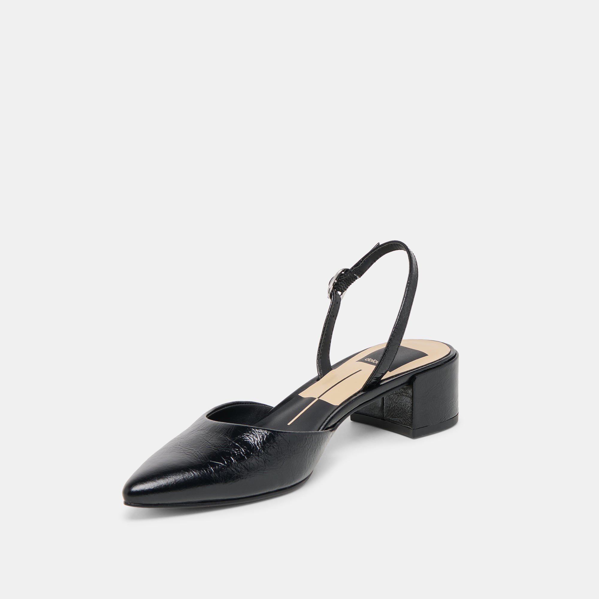 CAREL WIDE HEELS MIDNIGHT CRINKLE PATENT LEATHER