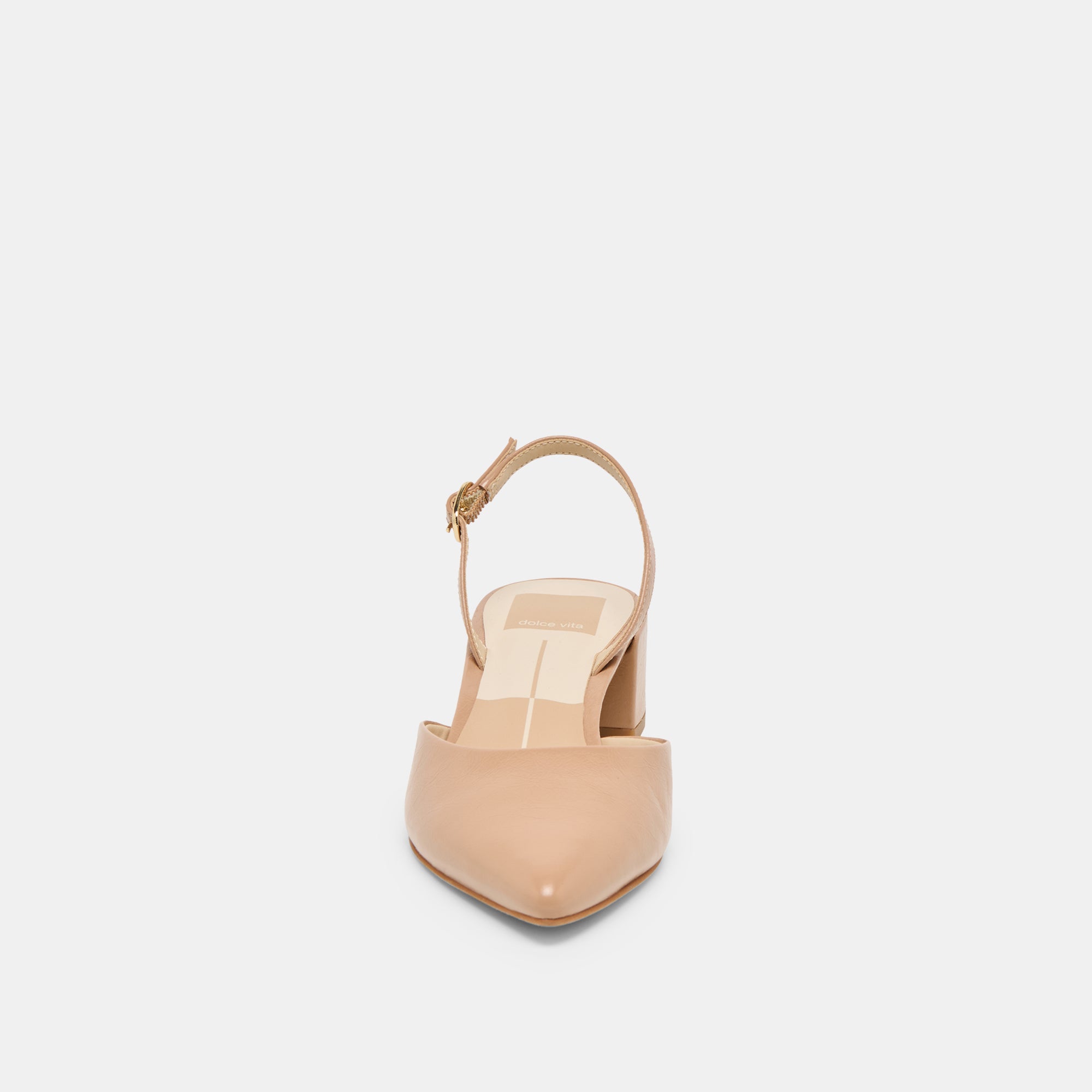 CAREL HEELS LT TAN CRINKLE PATENT LEATHER