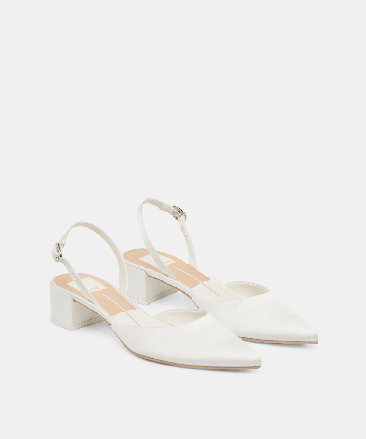 CAREL WIDE HEELS TRUE WHITE SATIN - view 2