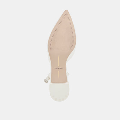 CAREL WIDE HEELS TRUE WHITE SATIN