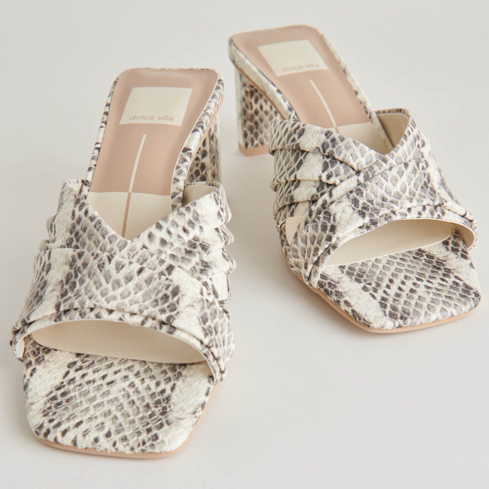 Simmi London Wide Fit Adley platform heeled shoes in grey snake print | ASOS
