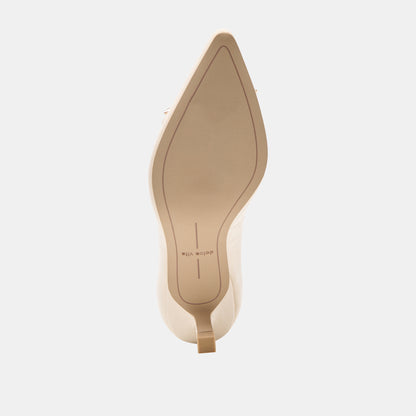 CLARIE HEELS BONE CRINKLE PATENT LEATHER