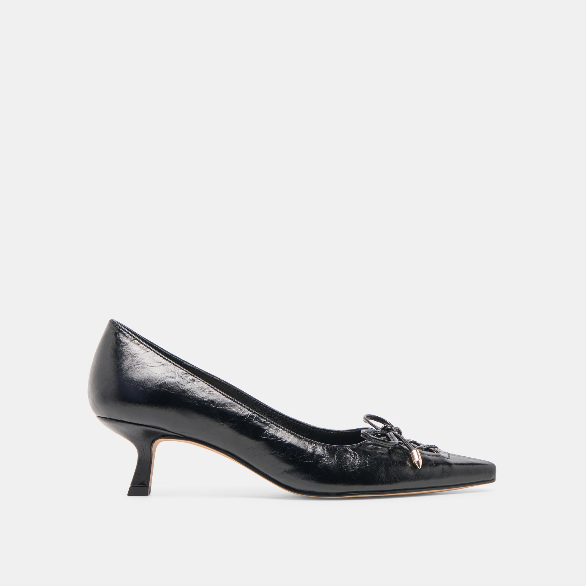 CLARIE HEELS MIDNIGHT CRINKLE PATENT LEATHER