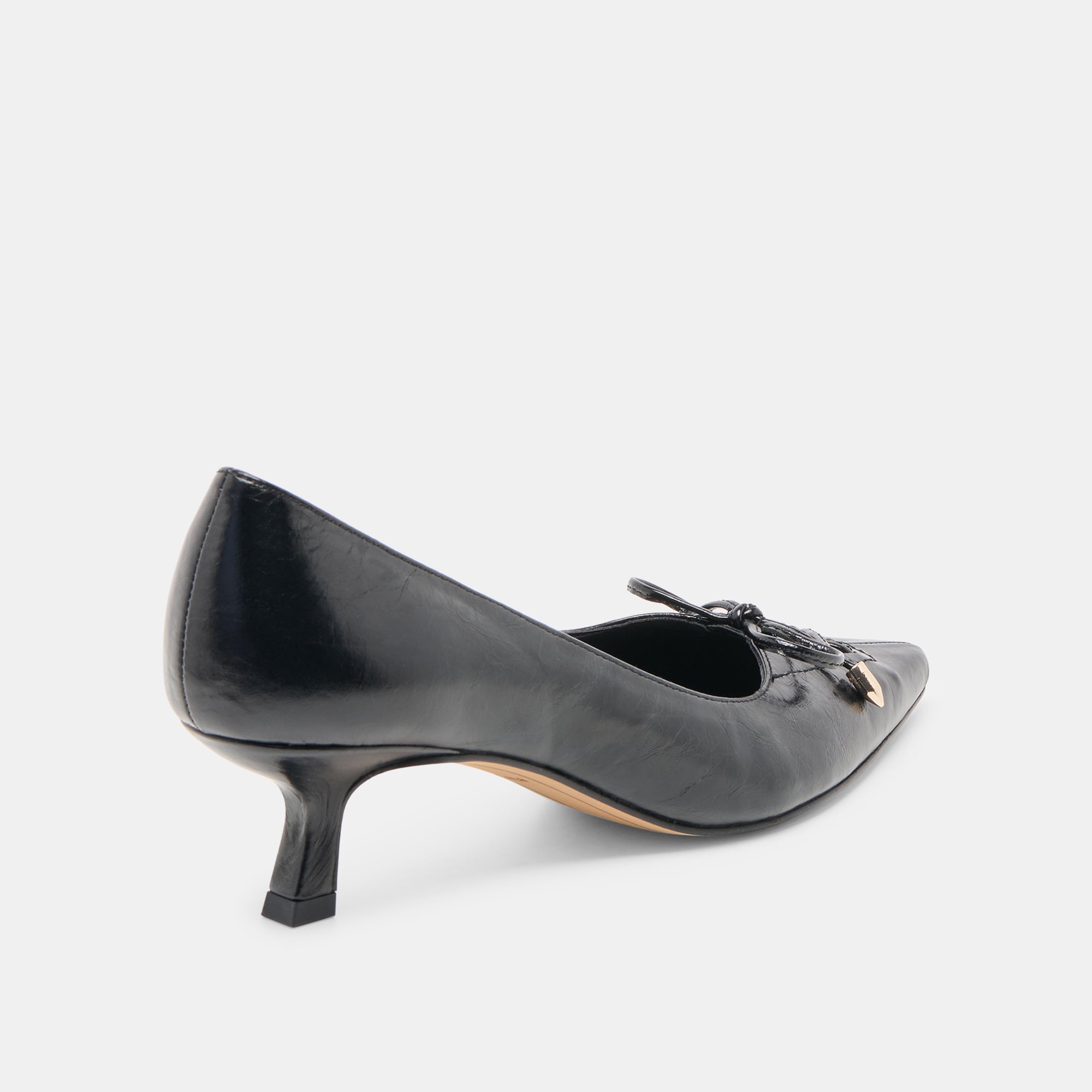 CLARIE HEELS MIDNIGHT CRINKLE PATENT LEATHER