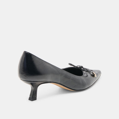 CLARIE HEELS MIDNIGHT CRINKLE PATENT LEATHER