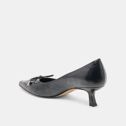 CLARIE HEELS MIDNIGHT CRINKLE PATENT LEATHER
