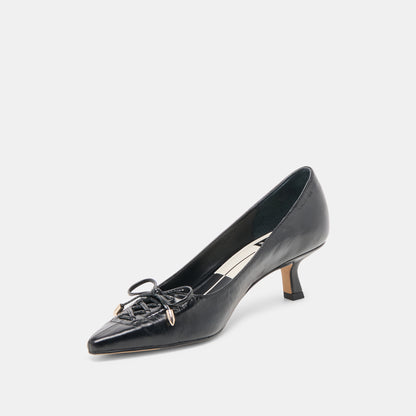 CLARIE HEELS MIDNIGHT CRINKLE PATENT LEATHER