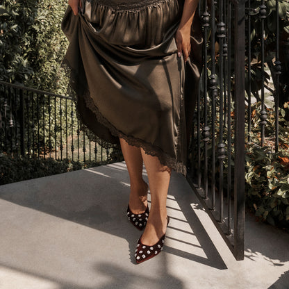 CLARA HEELS BORDEAUX VELVET