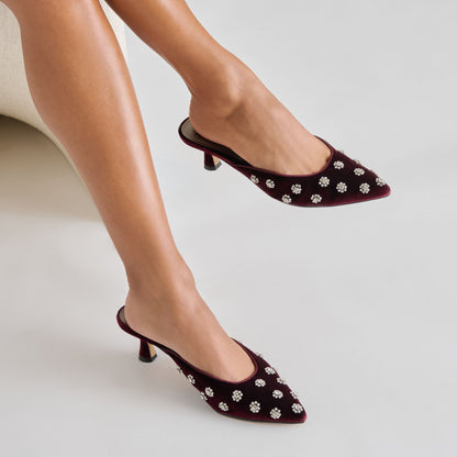 CLARA HEELS BORDEAUX VELVET