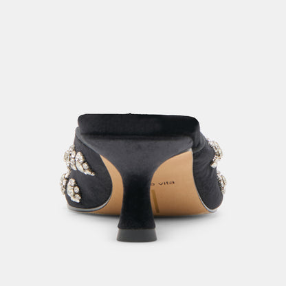 CLARA HEELS NERO VELVET