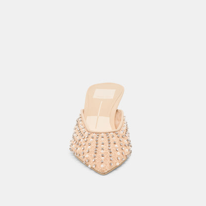 CLEO PEARL HEELS BLUSH LACE MESH