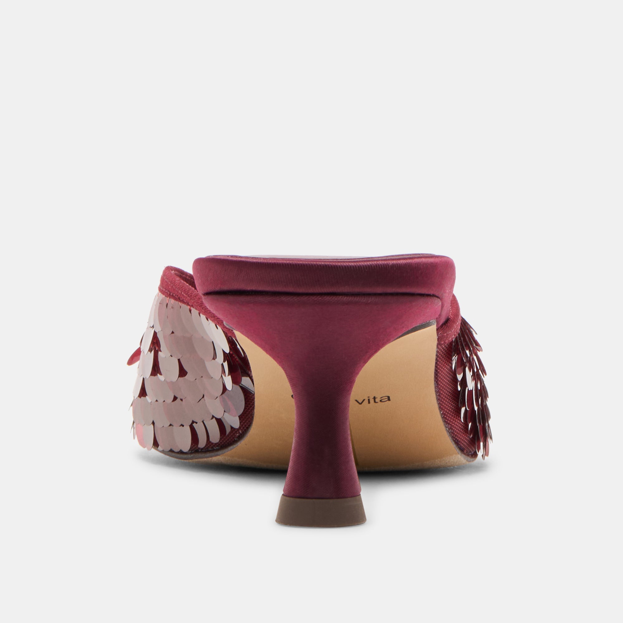 CLEO SEQUIN HEELS CRANBERRY SEQUIN