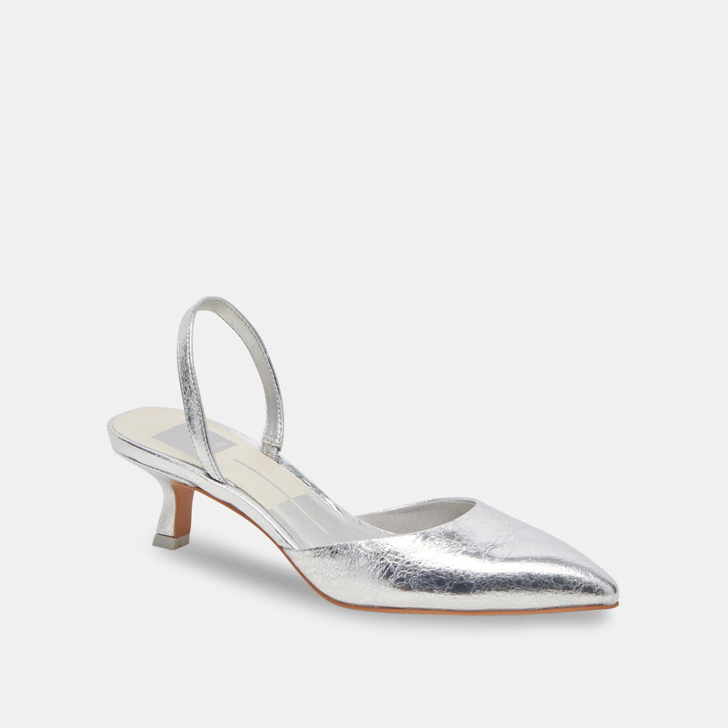 CORSA HEELS SILVER CRACKLED LEATHER - image 2