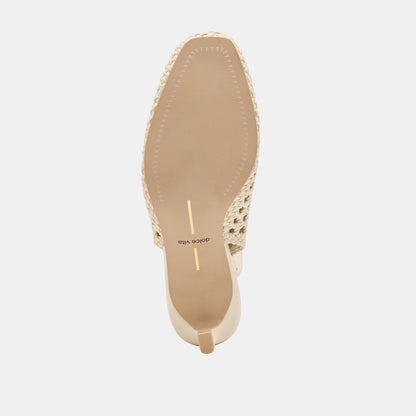 FAWNE HEELS CREME WOVEN STELLA