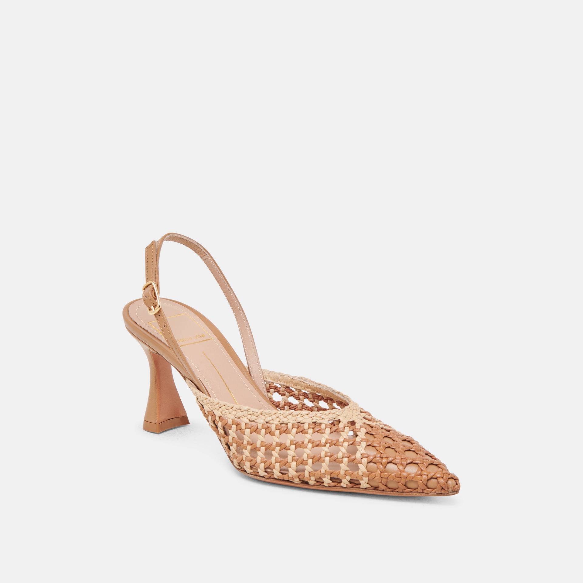 Gloria Brown Pointed Toe Loafer Heels
