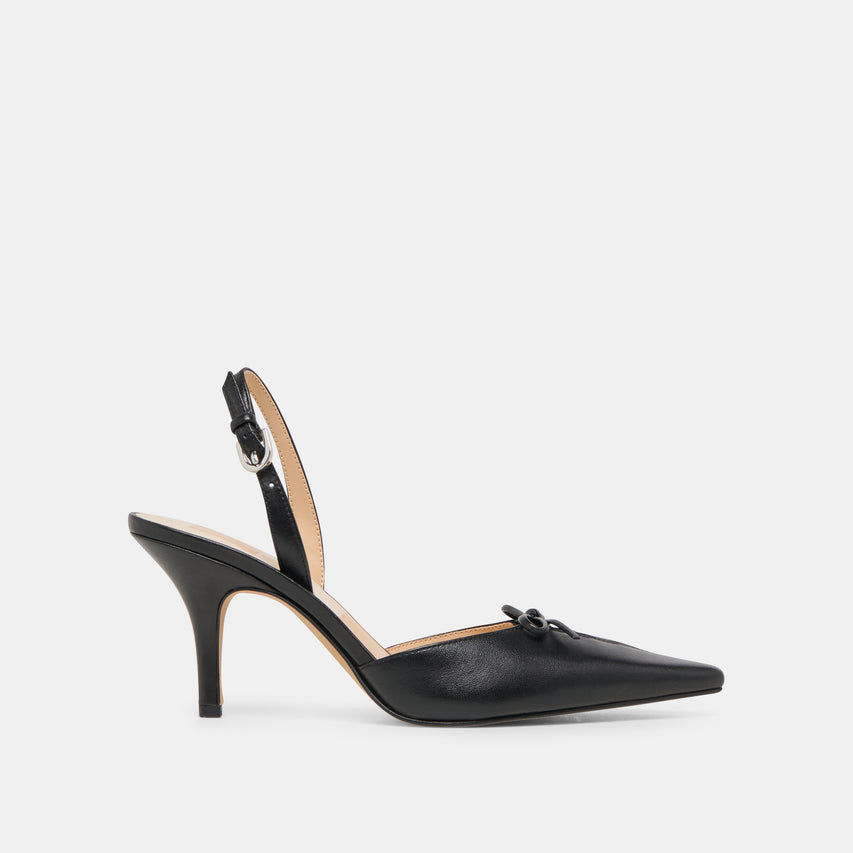 Hamya Black Leather Heels | Dolce Vita