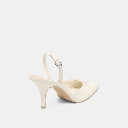 HAMYA HEELS WHITE LEATHER
