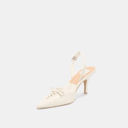 HAMYA HEELS WHITE LEATHER