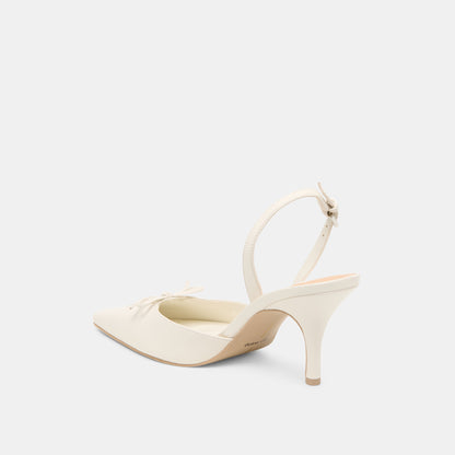 HAMYA HEELS WHITE LEATHER