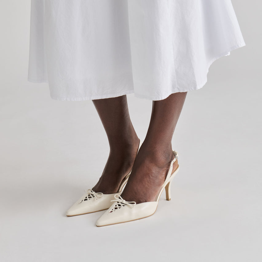 HAMYA HEELS WHITE LEATHER